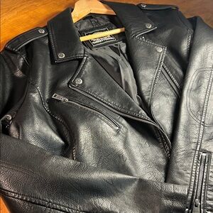 Levi's Black Vegan Leather Moto Biker Jacket